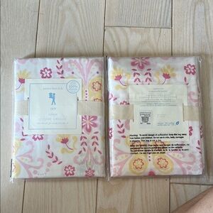 Pottery Barn Kids PINK Ivy BUTTERFLY Damask standard sham pillow cover set of 2